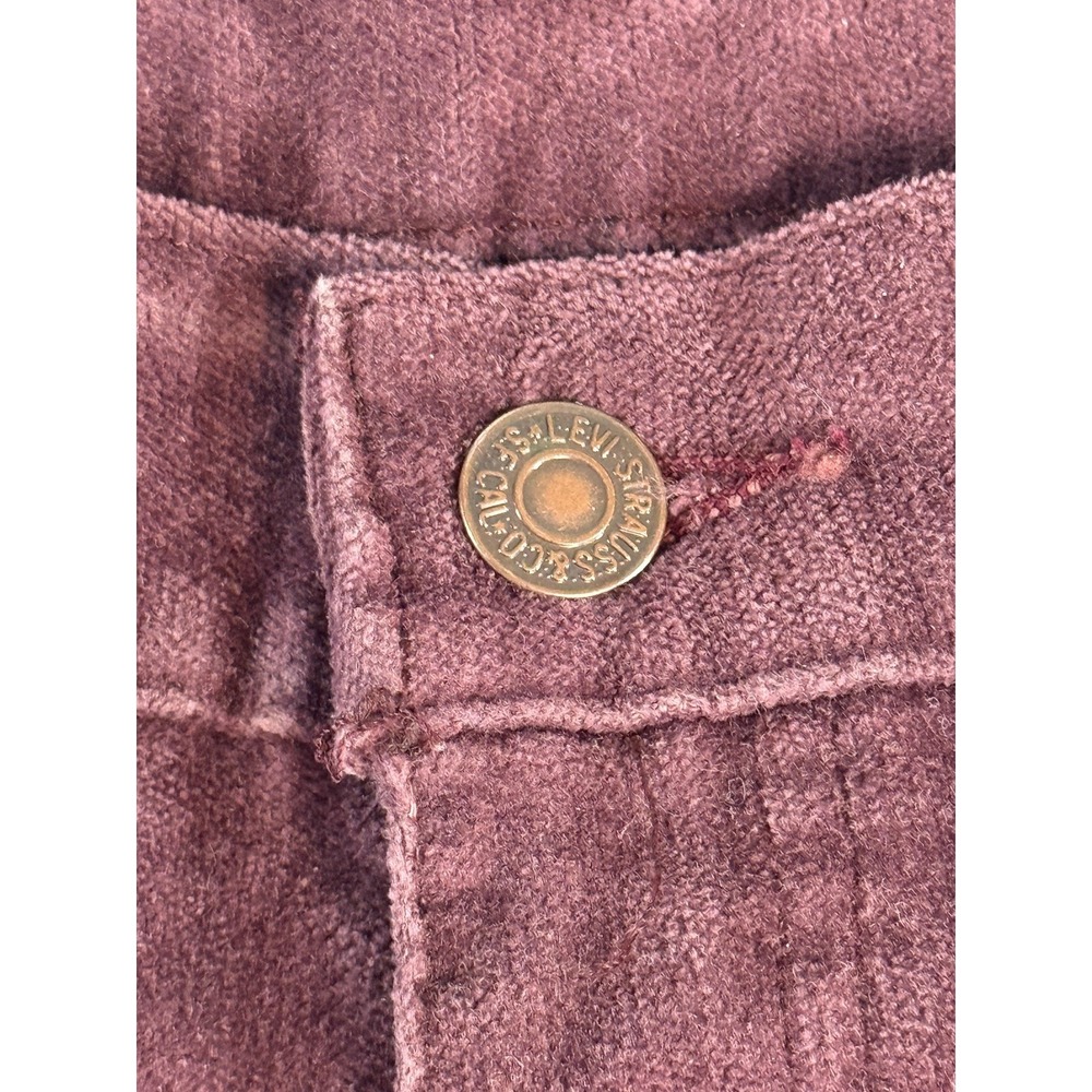 VTG Levi's Corduroy Pants Mens 34x32 Purple Regular Fit Straight Casual Move On - Picture 9 of 12